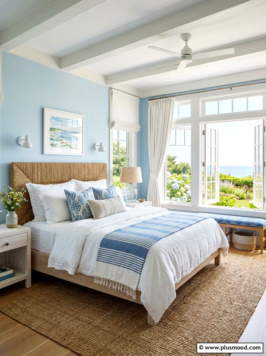 Coastal blue bedroom - 25 late summer decor ideas
