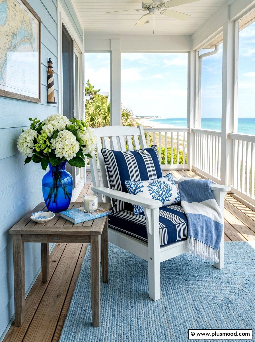 Coastal blue decor - 25 summer porch corner decor ideas