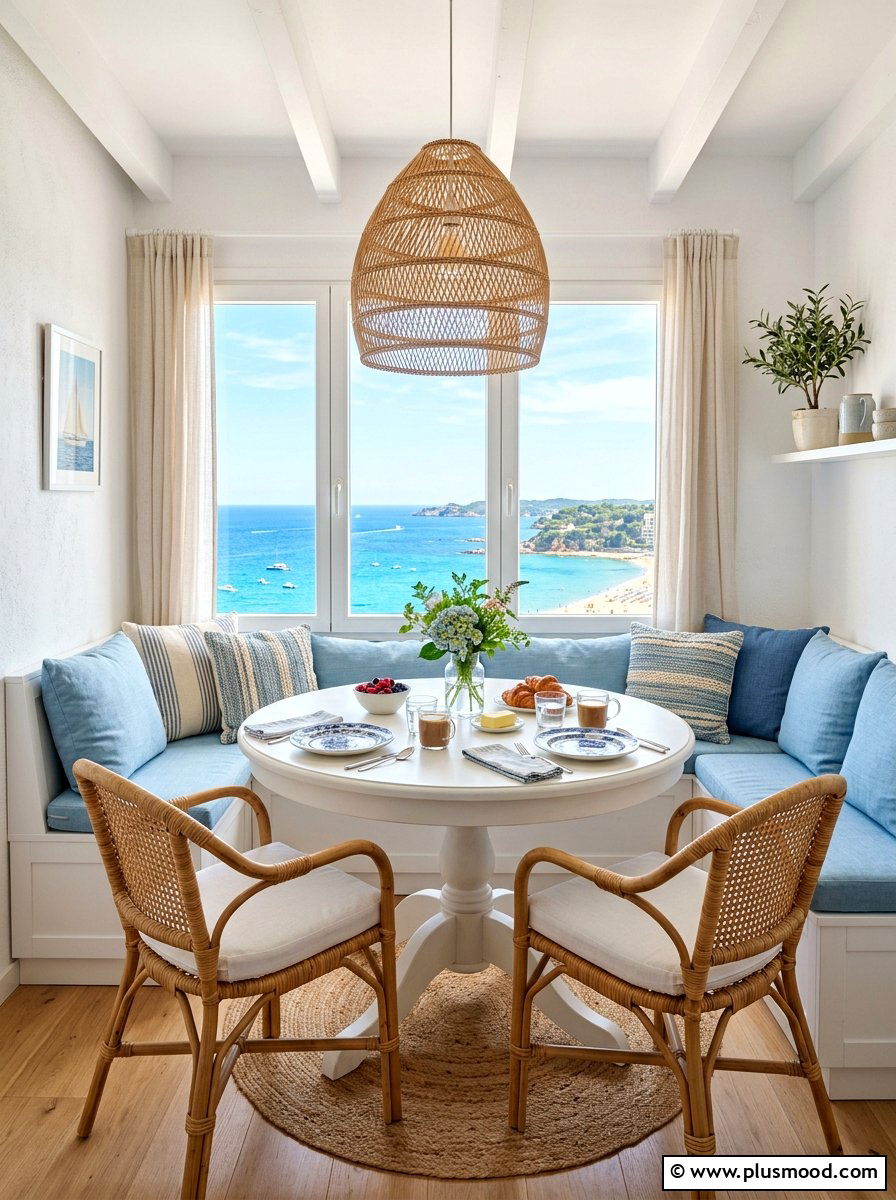 Coastal breakfast nook - 25 summer coastal home decor ideas