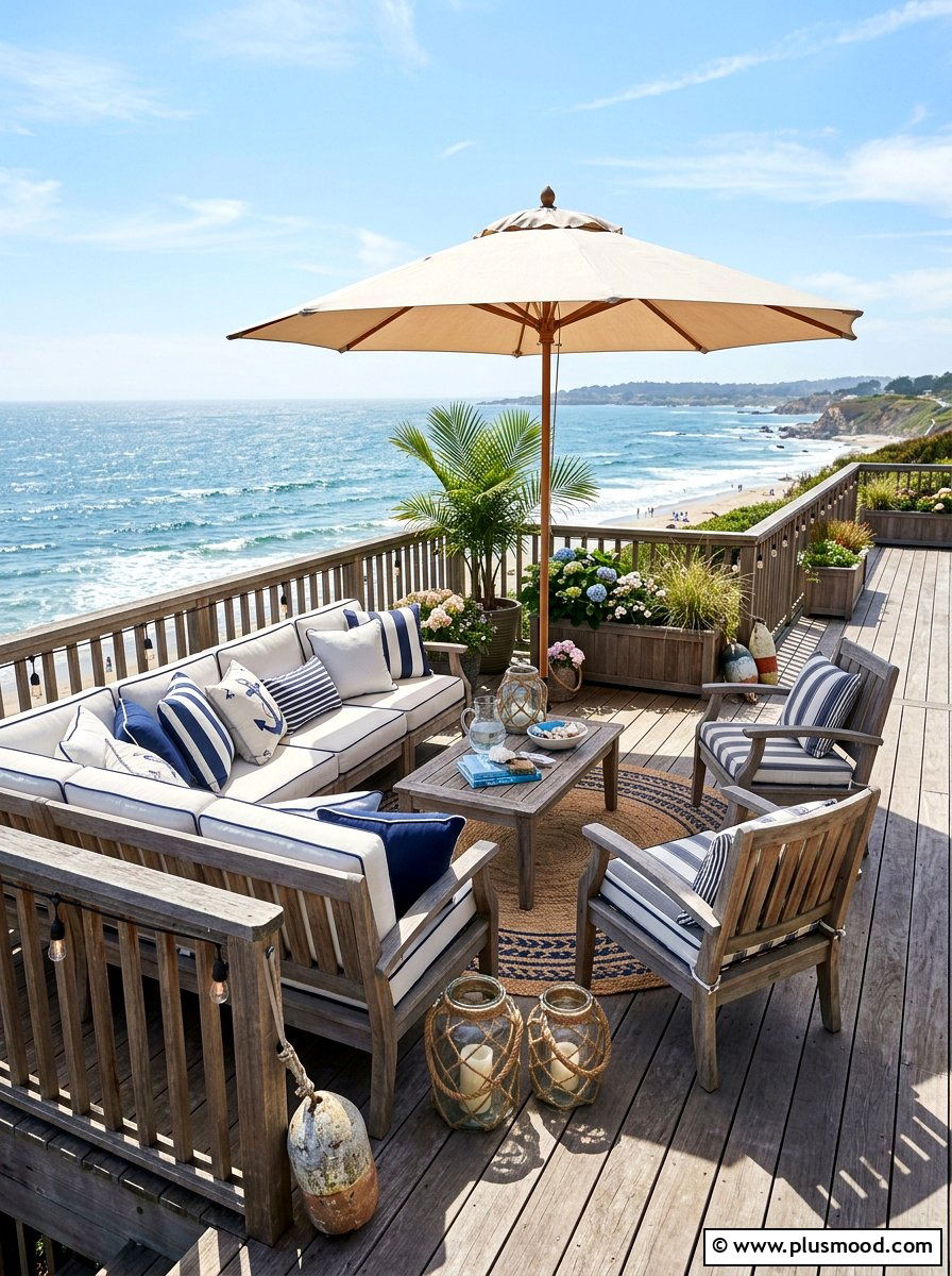 Coastal deck decor - 25 summer patio lounge ideas