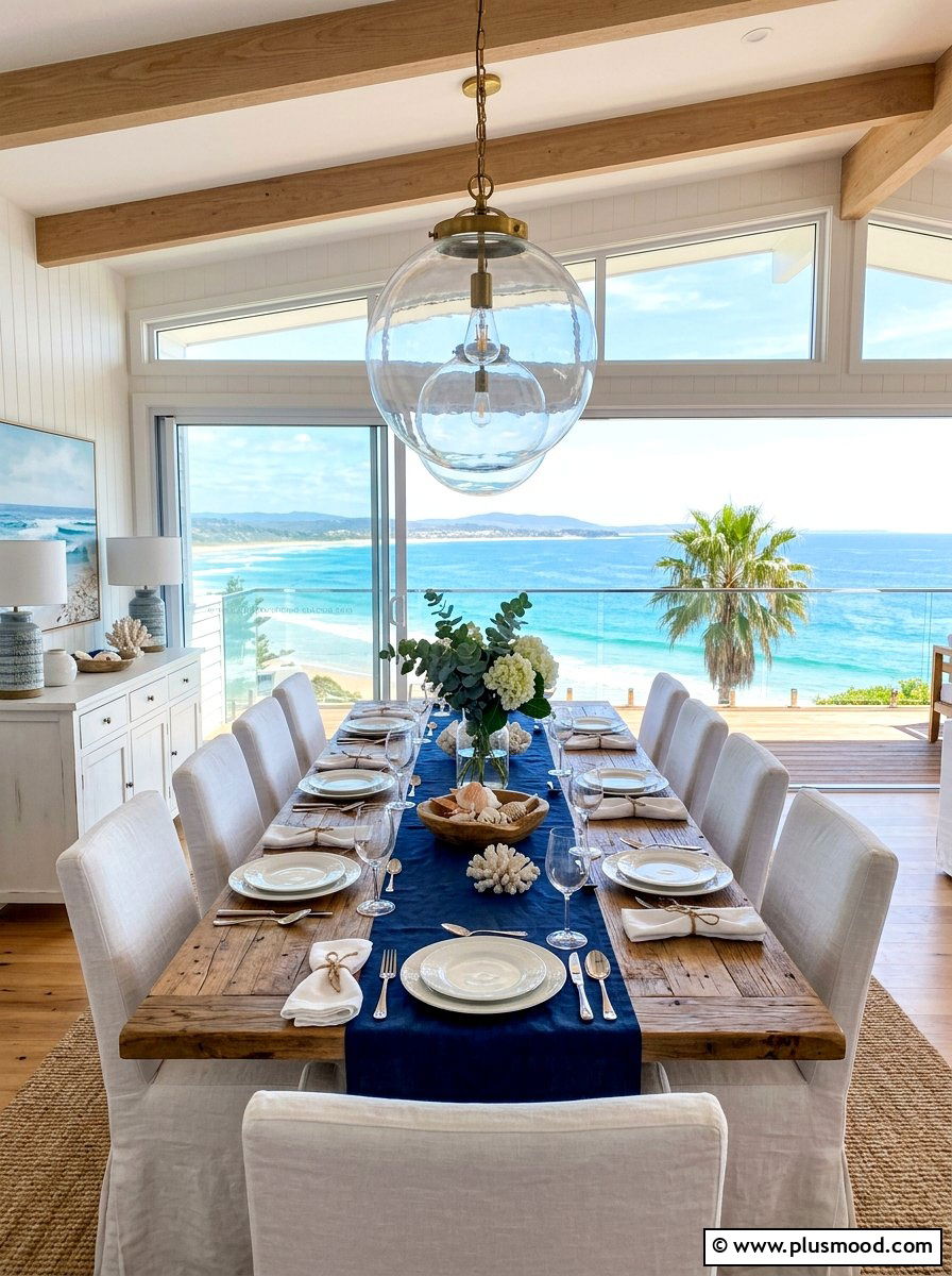 Coastal dining room - 25 summer nautical decor ideas