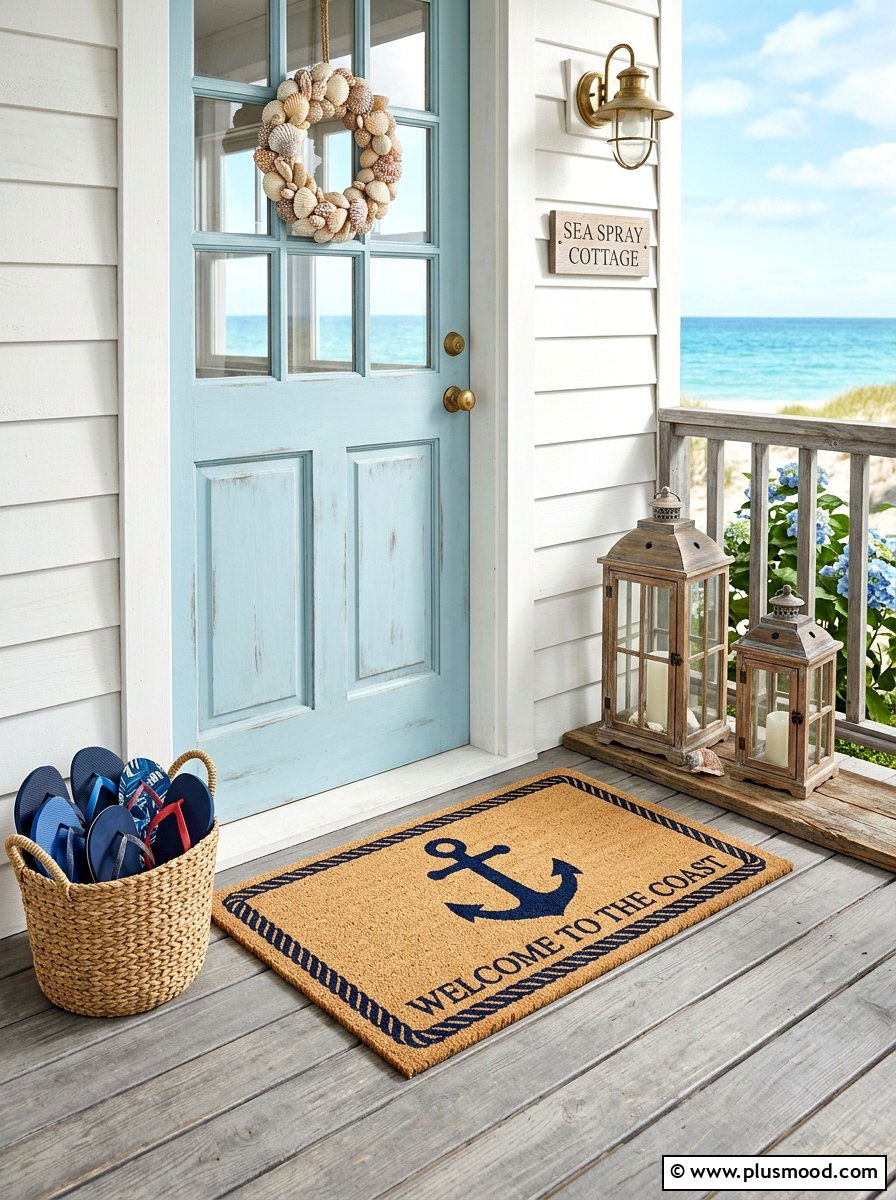 Coastal doormat - 25 summer welcome mat ideas for summer