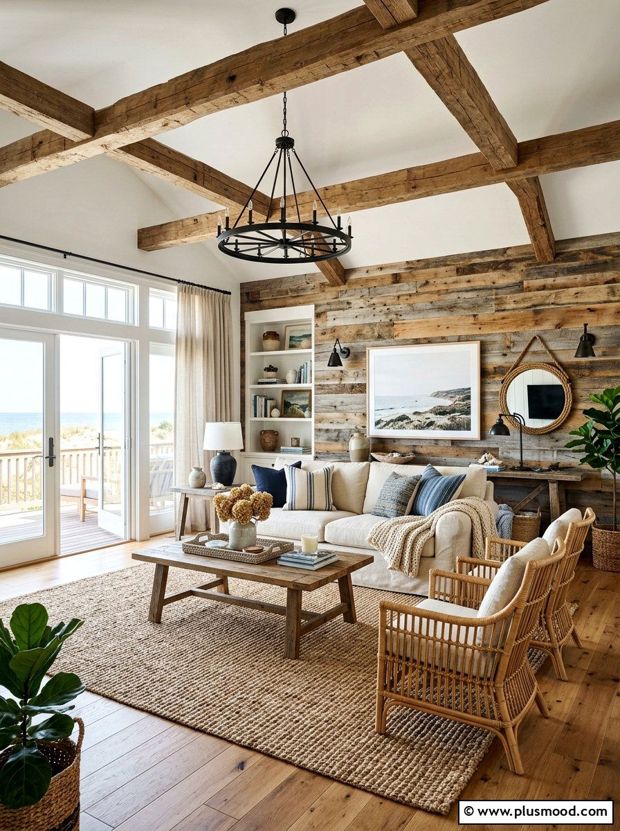 Coastal farmhouse living room decor - 25 summer coastal living room ideas