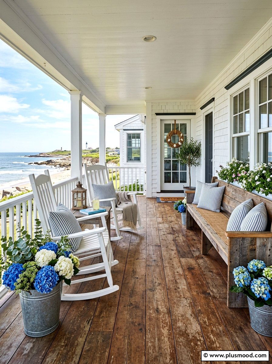Coastal farmhouse porch style - 25 summer coastal porch ideas