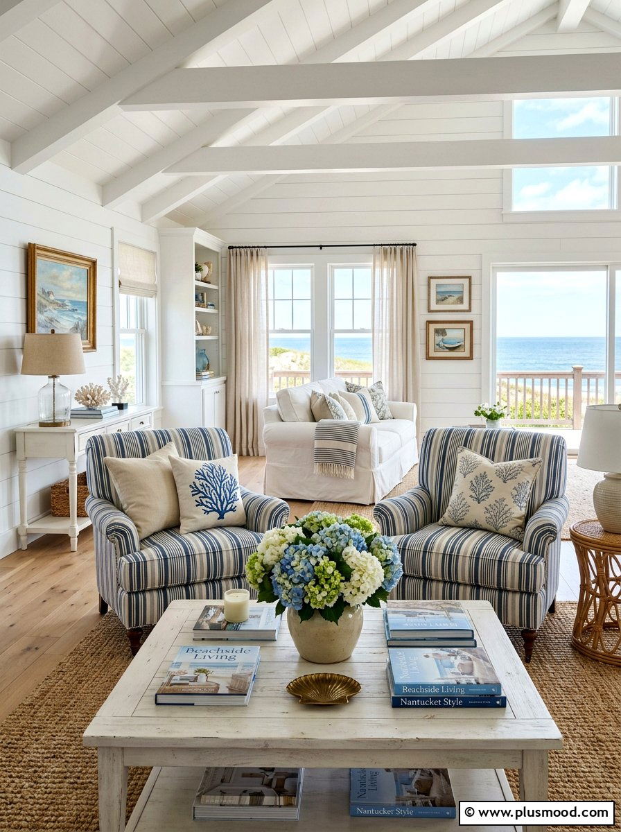 Coastal grandmother aesthetic room - 25 summer family room decor ideas