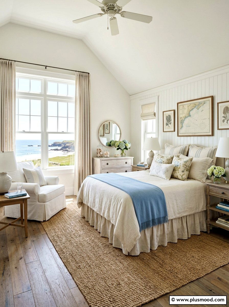 Coastal grandmother bedroom - 25 summer white and blue bedroom ideas