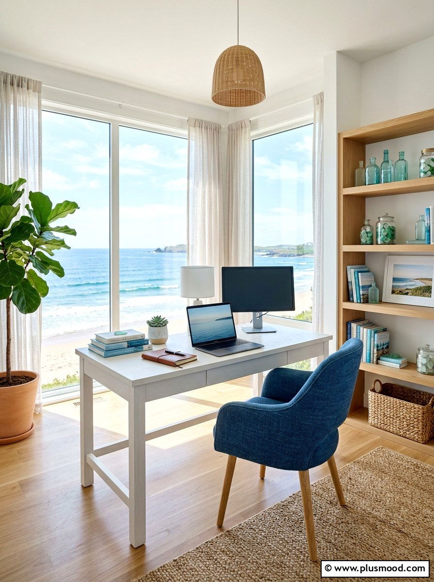 Coastal home office - 25 summer coastal home decor ideas