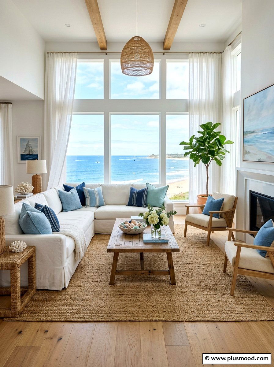 Coastal living room - 25 simple summer decorating ideas