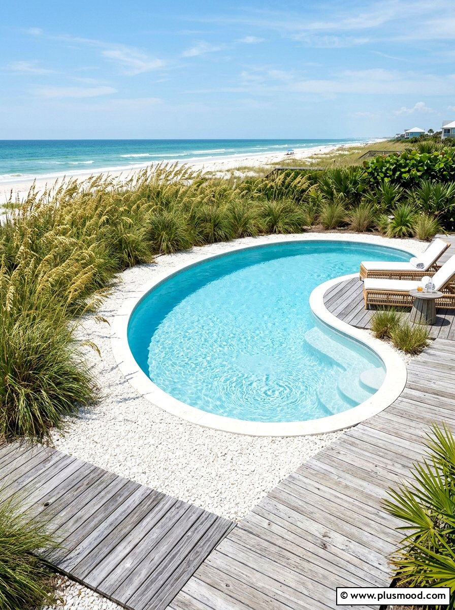 Coastal pool landscaping - 25 pool landscaping ideas with curved edges