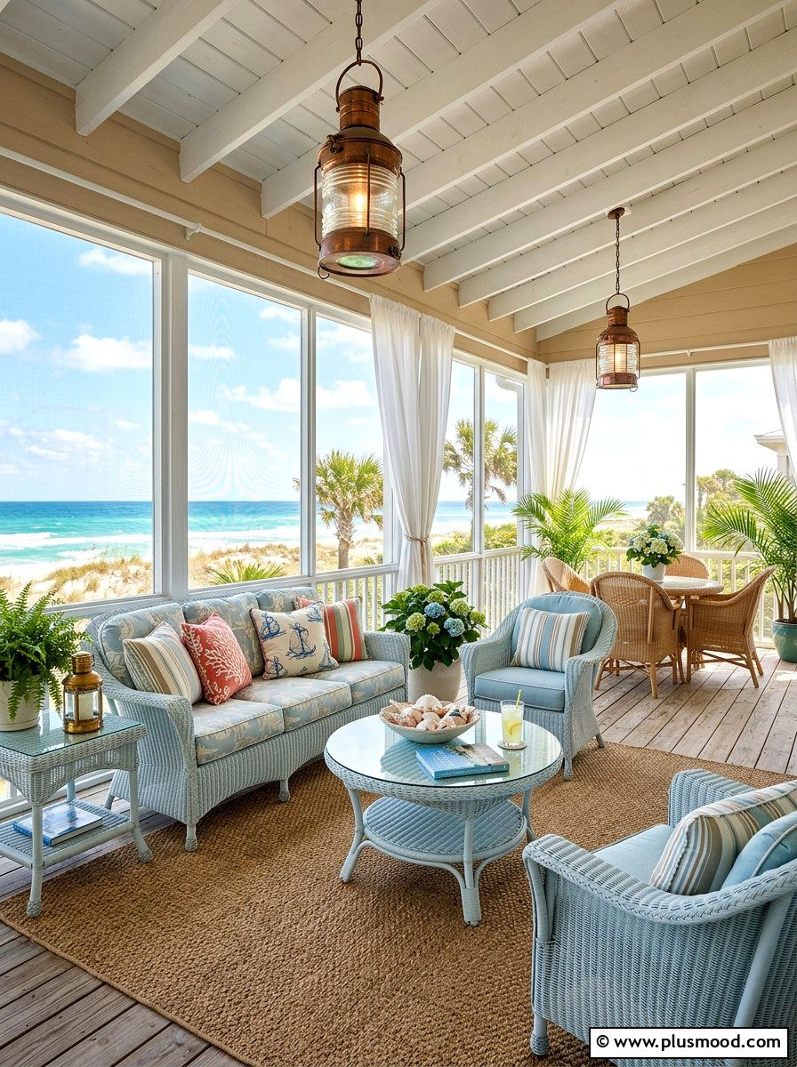 Coastal screened porch - 25 summer screened front porch ideas