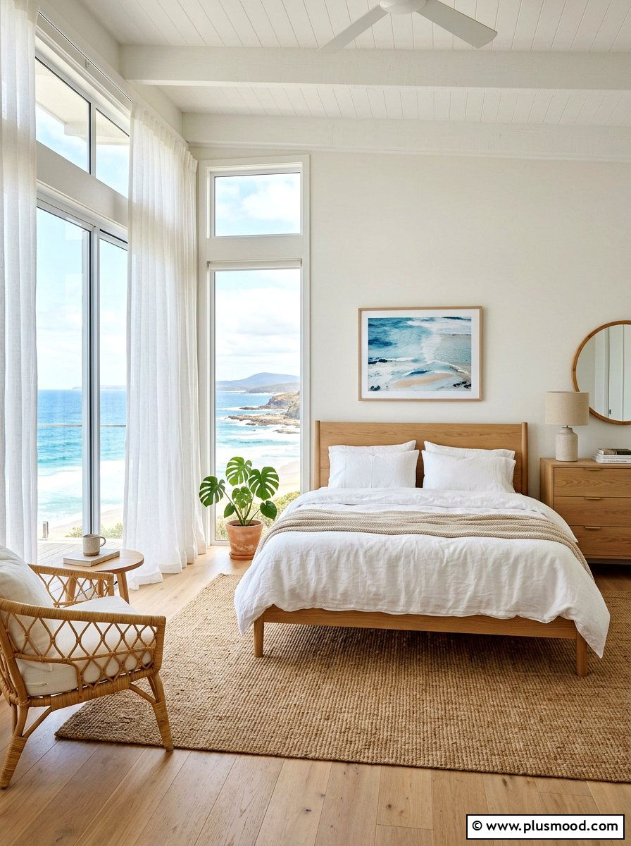 Coastal white master bedroom - 25 summer nautical decor ideas