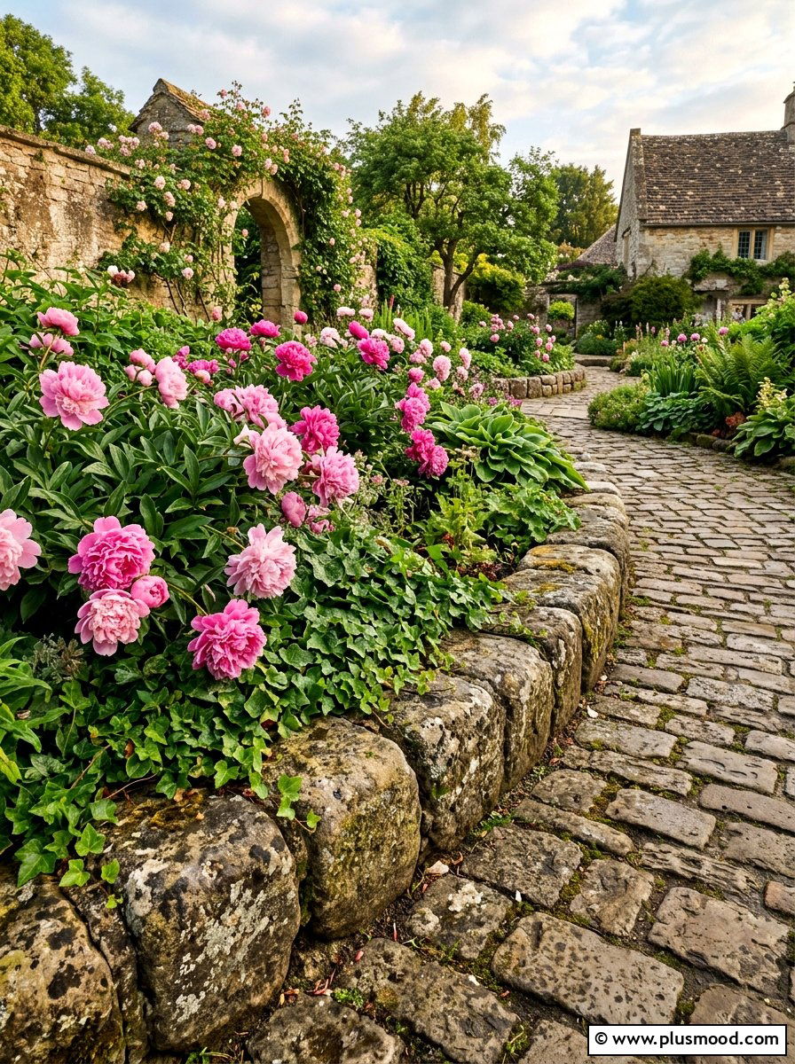 Cobblestone Flower Bed Edge - 25 summer flower bed edging ideas