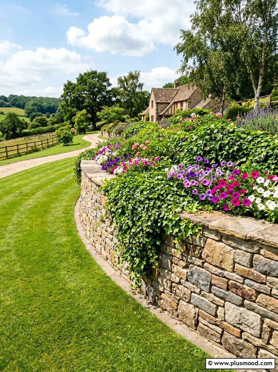 Cobblestone Retaining Wall - 25 small backyard ideas with cobblestone