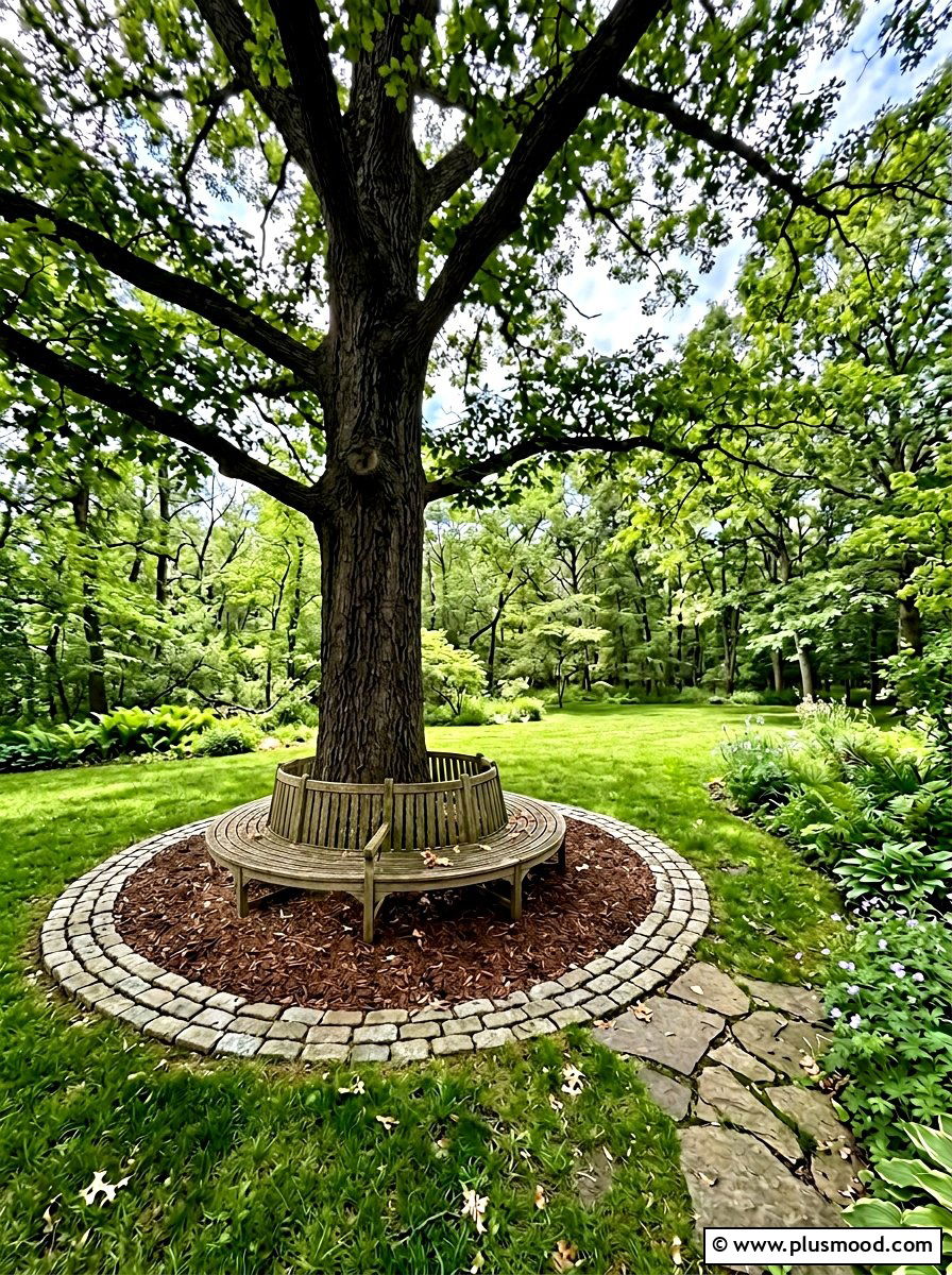 Cobblestone Tree Surround - 25 small backyard ideas with cobblestone