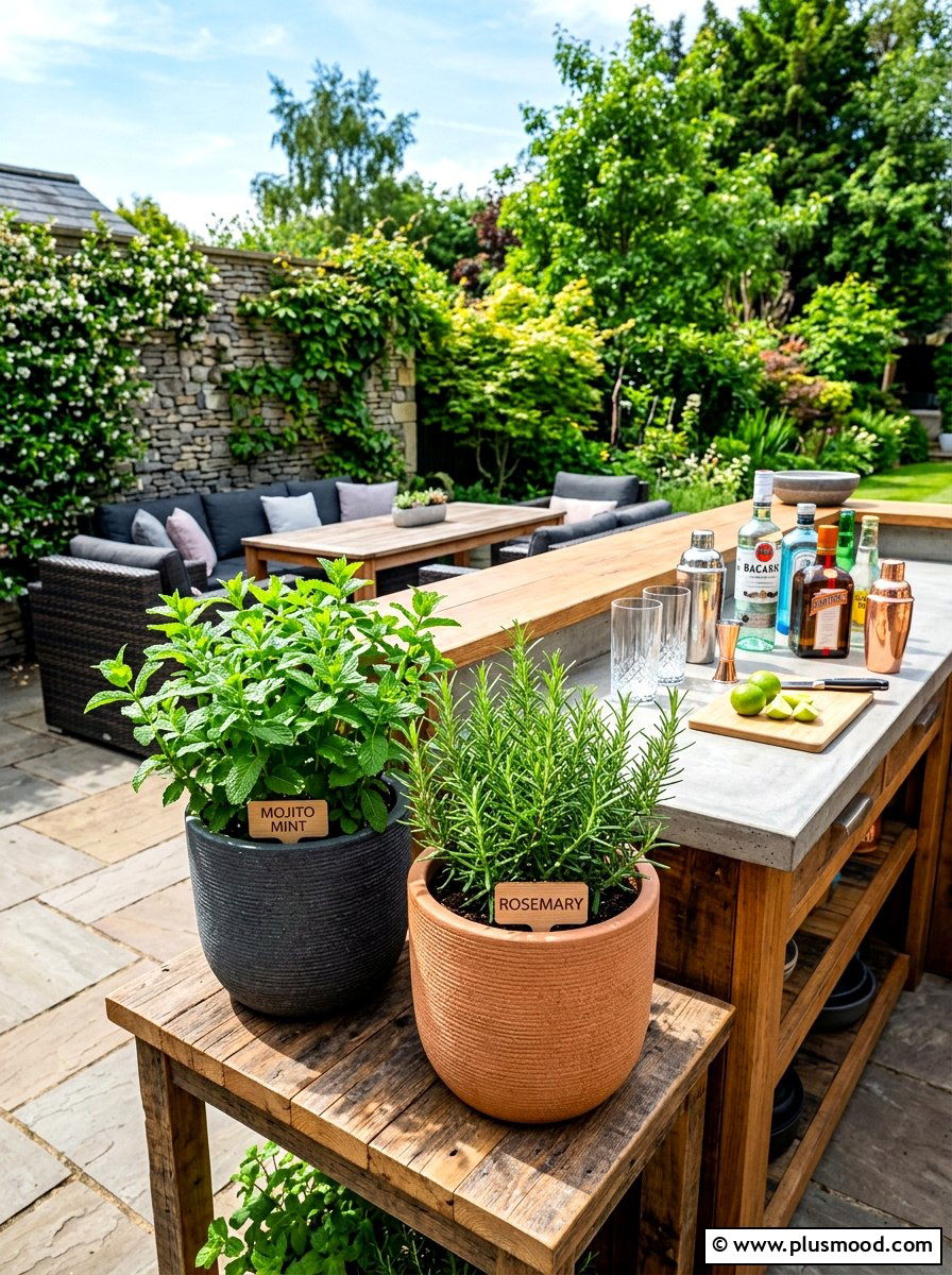 Cocktail Herb Garden - 25 summer edible garden ideas