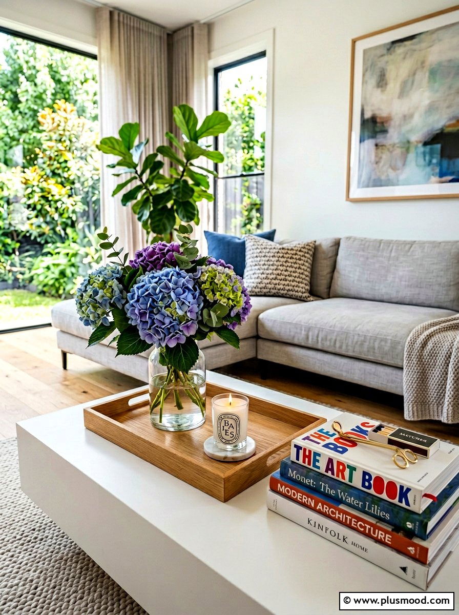 Coffee Table Hydrangea - 25 late summer hydrangea decor ideas