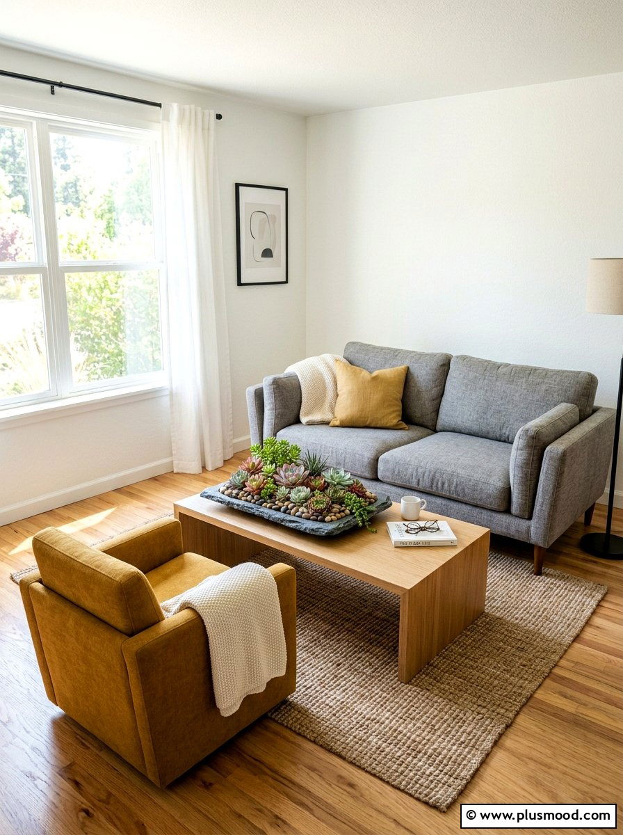 Coffee table succulent tray - 25 summer decor ideas with greenery