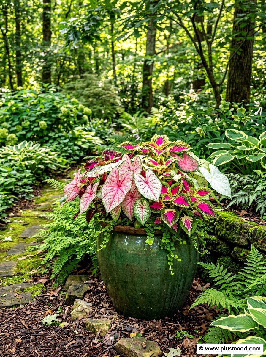 Coleus And Caladium Summer Container - 25 summer planters with coleus ideas