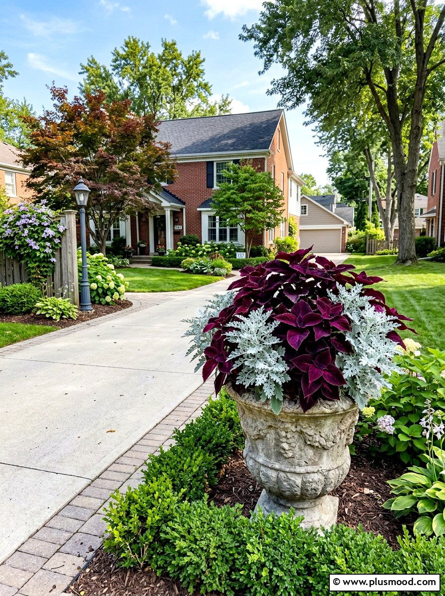 Coleus And Dusty Miller Silver Mix - 25 summer planters with coleus ideas