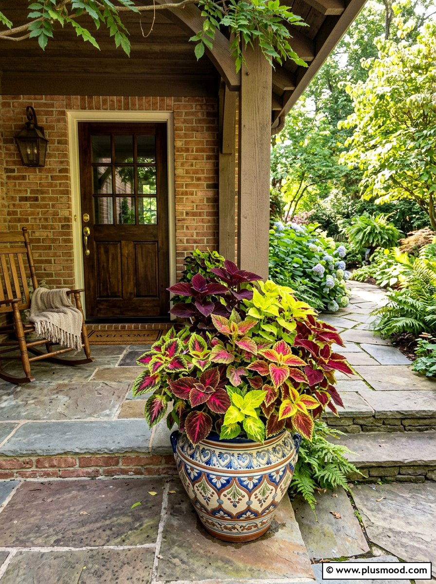 Coleus Shade Garden Pot - 25 summer front door planter ideas
