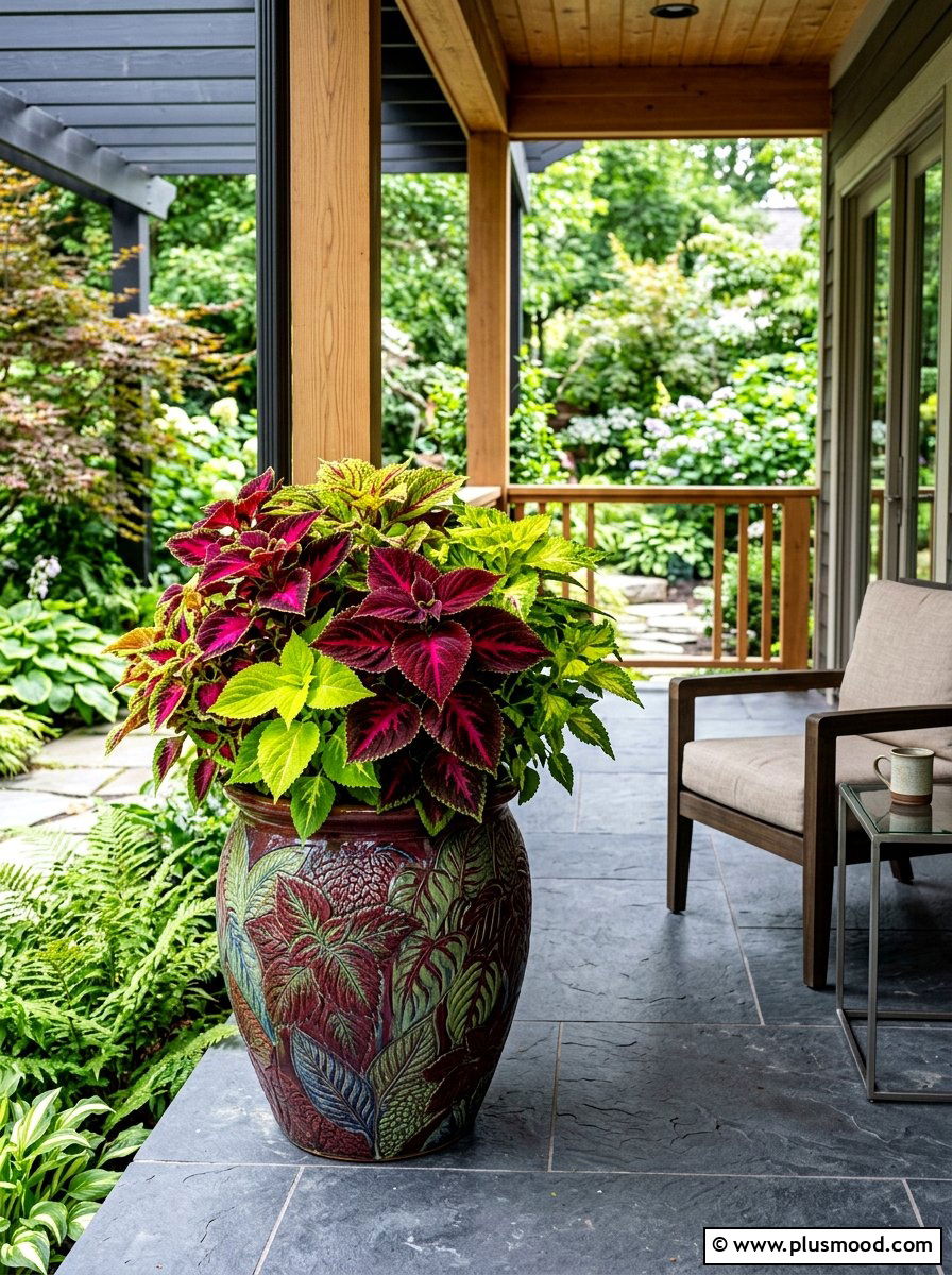 Coleus container - 25 summer planter ideas for shade