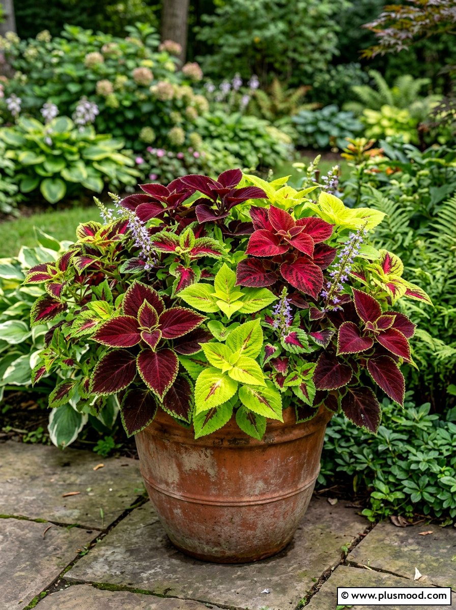 Coleus foliage and flower mix - 25 summer balcony flower ideas