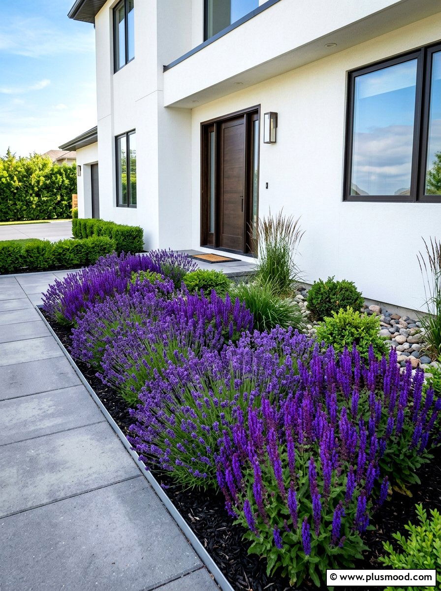 Color Coordinated Planting - 25 summer front yard garden ideas