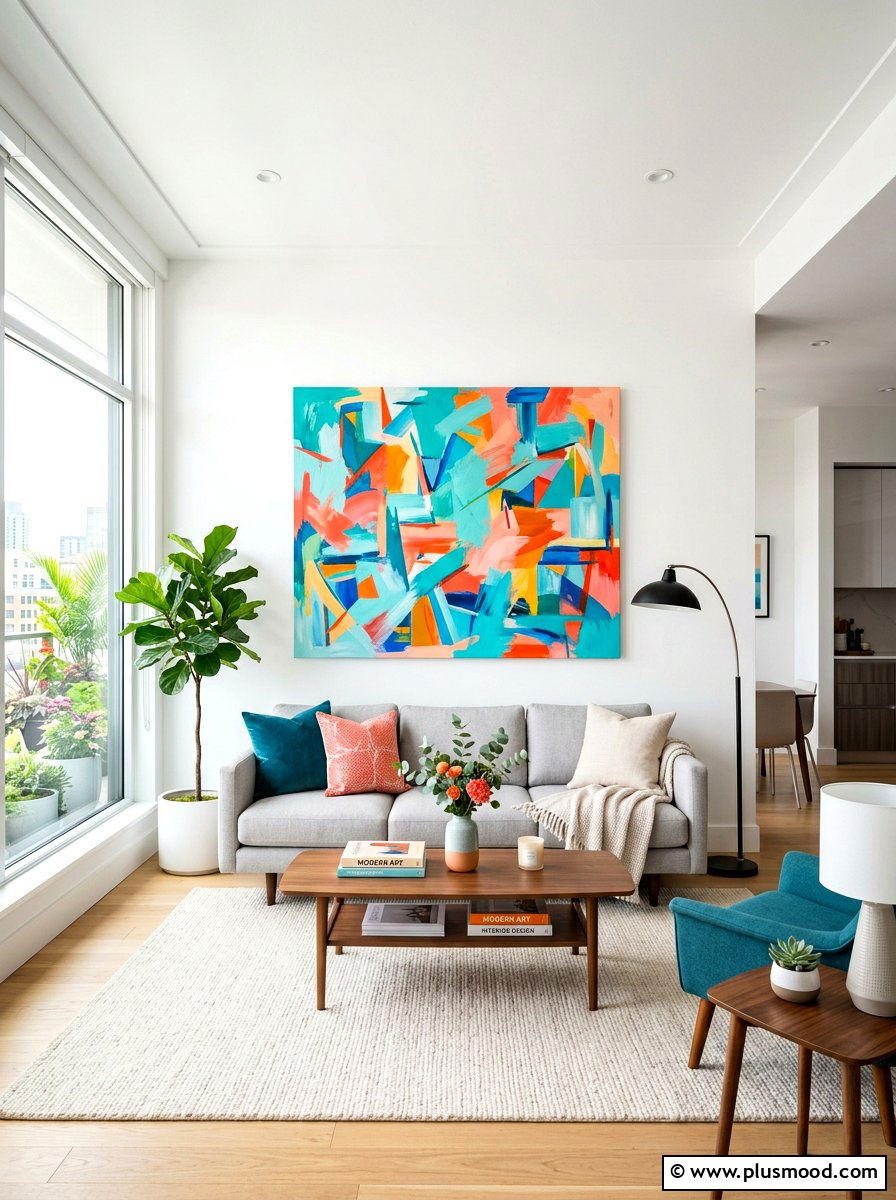Colorful Abstract Wall Art - 25 summer home refresh ideas