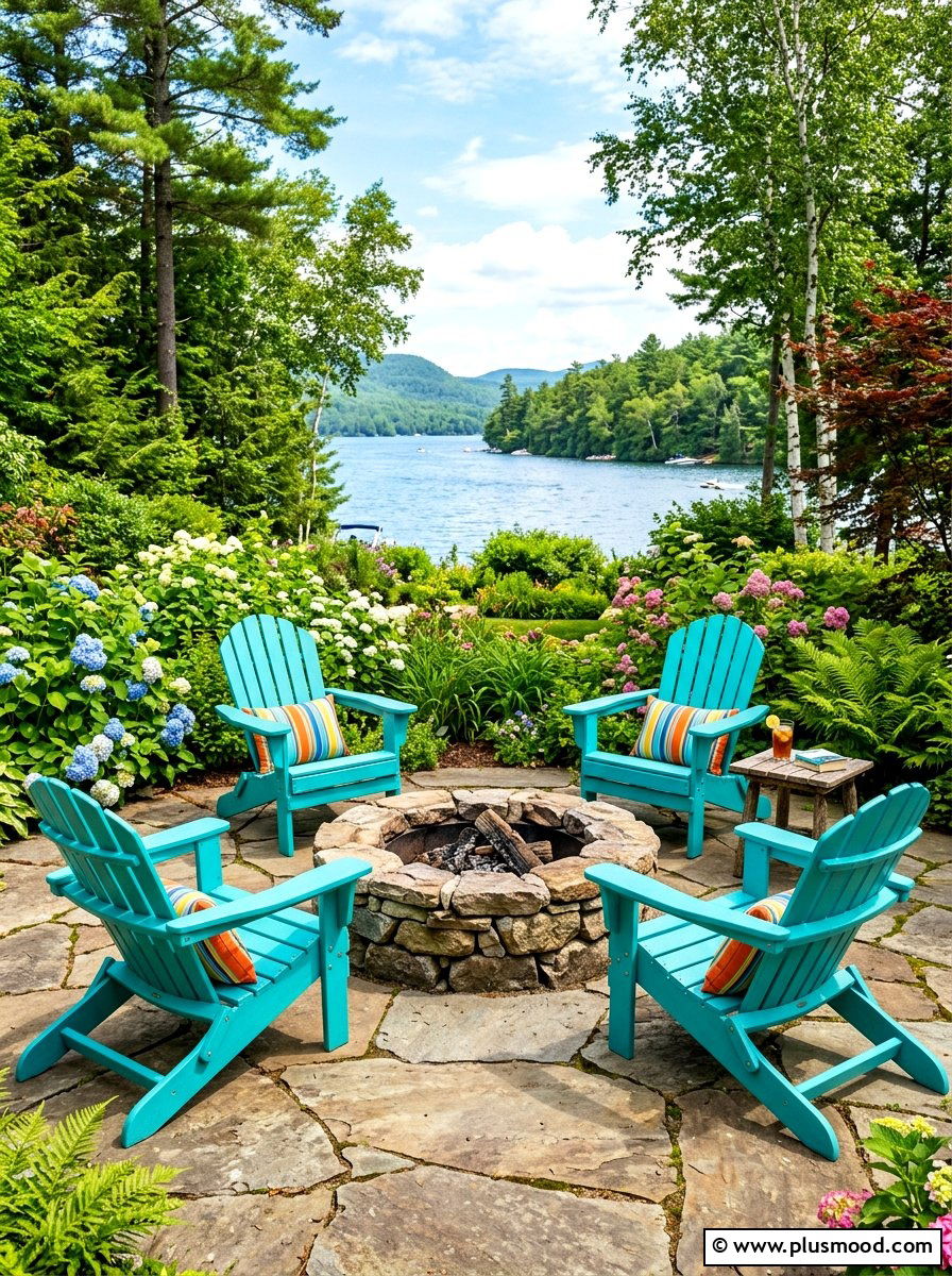 Colorful Adirondack Chairs - 25 easy summer porch decorating ideas