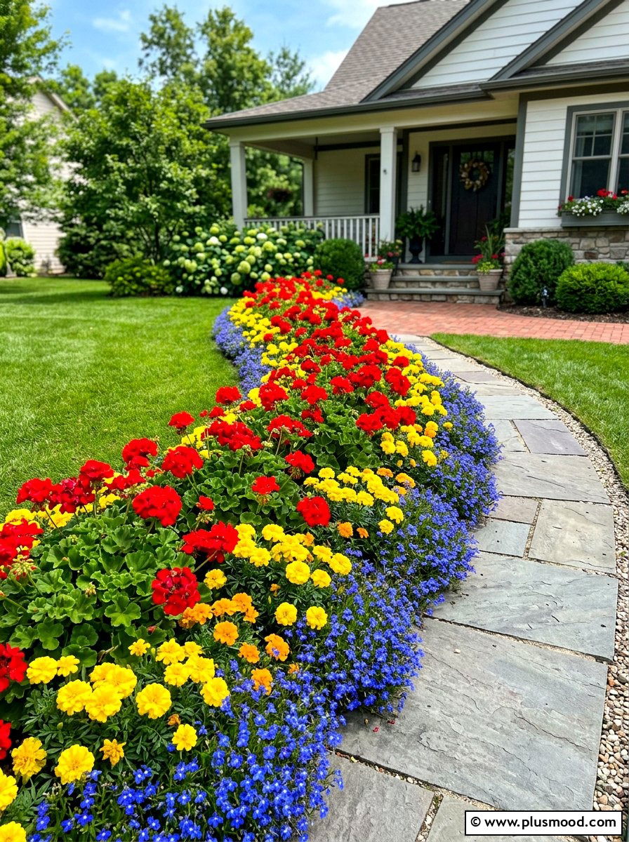 Colorful Annual Garden Border - 25 summer garden border ideas