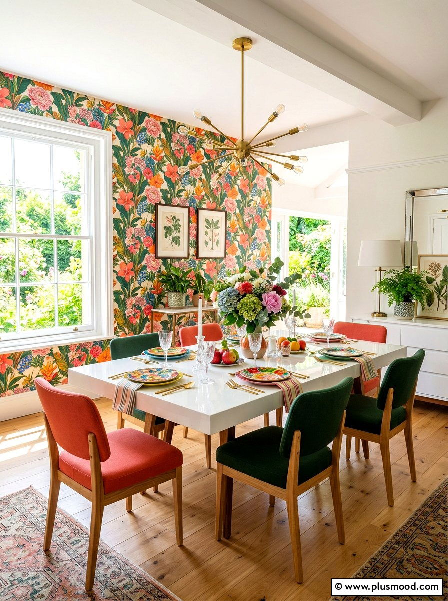Colorful Botanical Dining Room - 25 late summer dining room ideas
