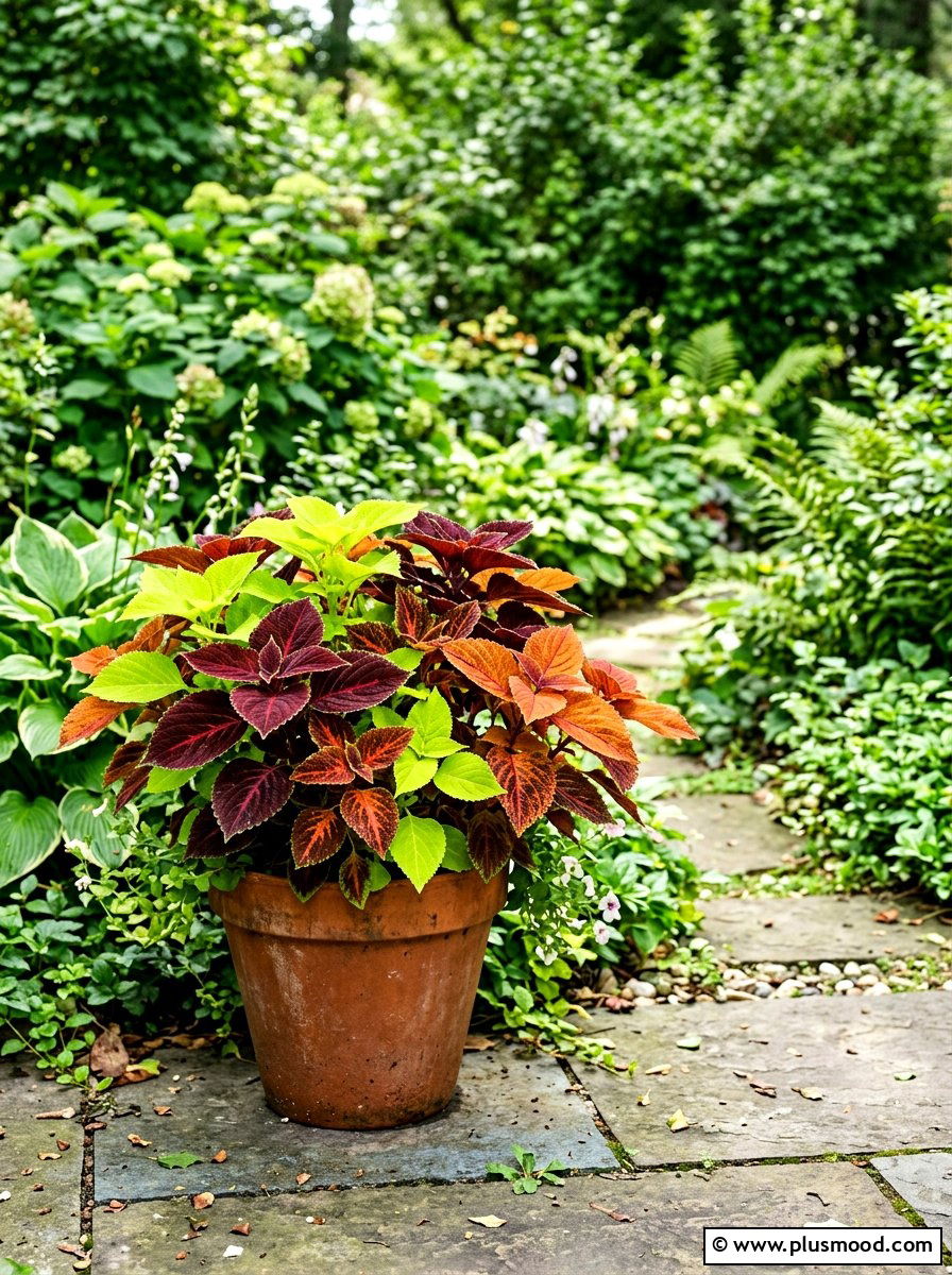 Colorful Coleus Leaf Mix - 25 summer mixed container ideas