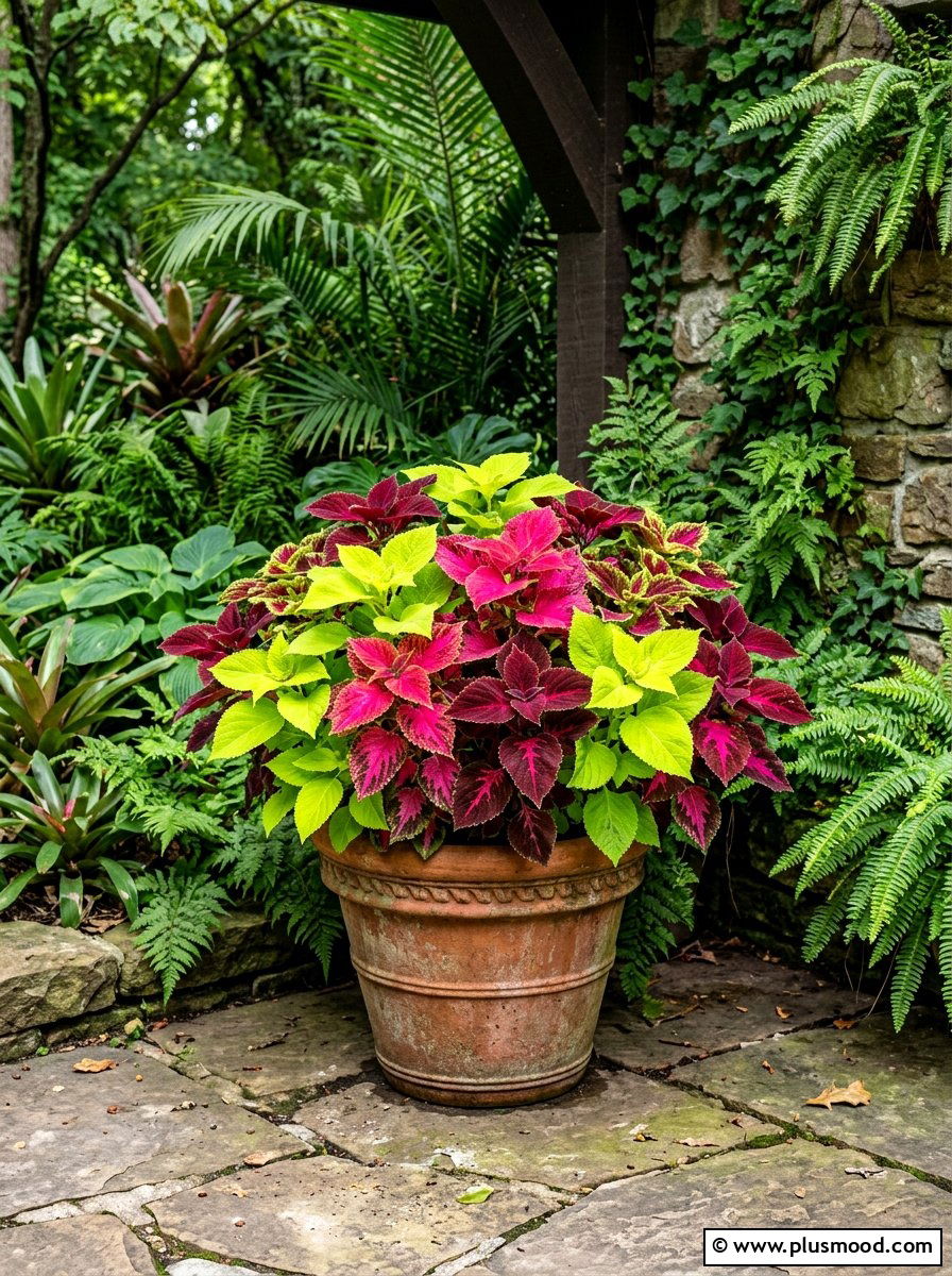 Colorful Coleus Shade Container - 25 summer container garden ideas