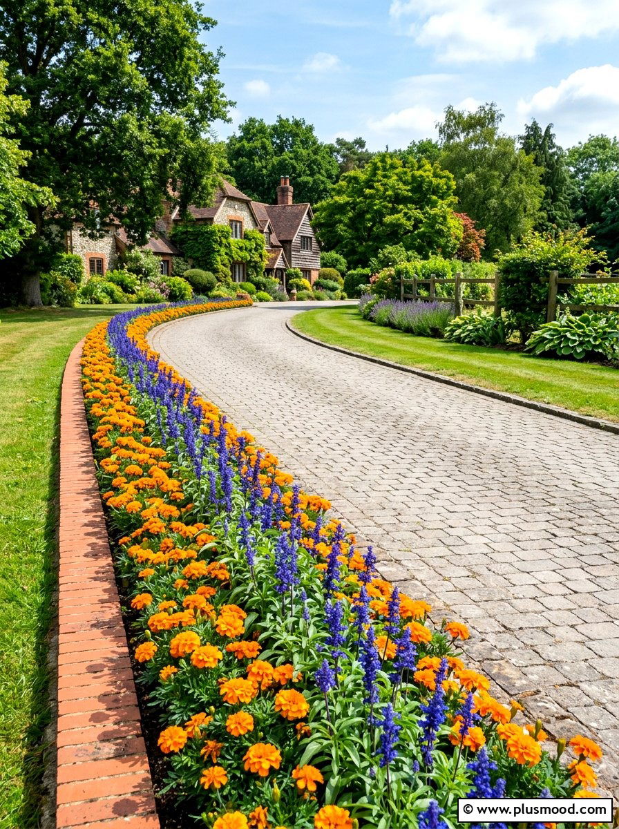 Colorful Flower Border - 25 summer front yard landscaping ideas
