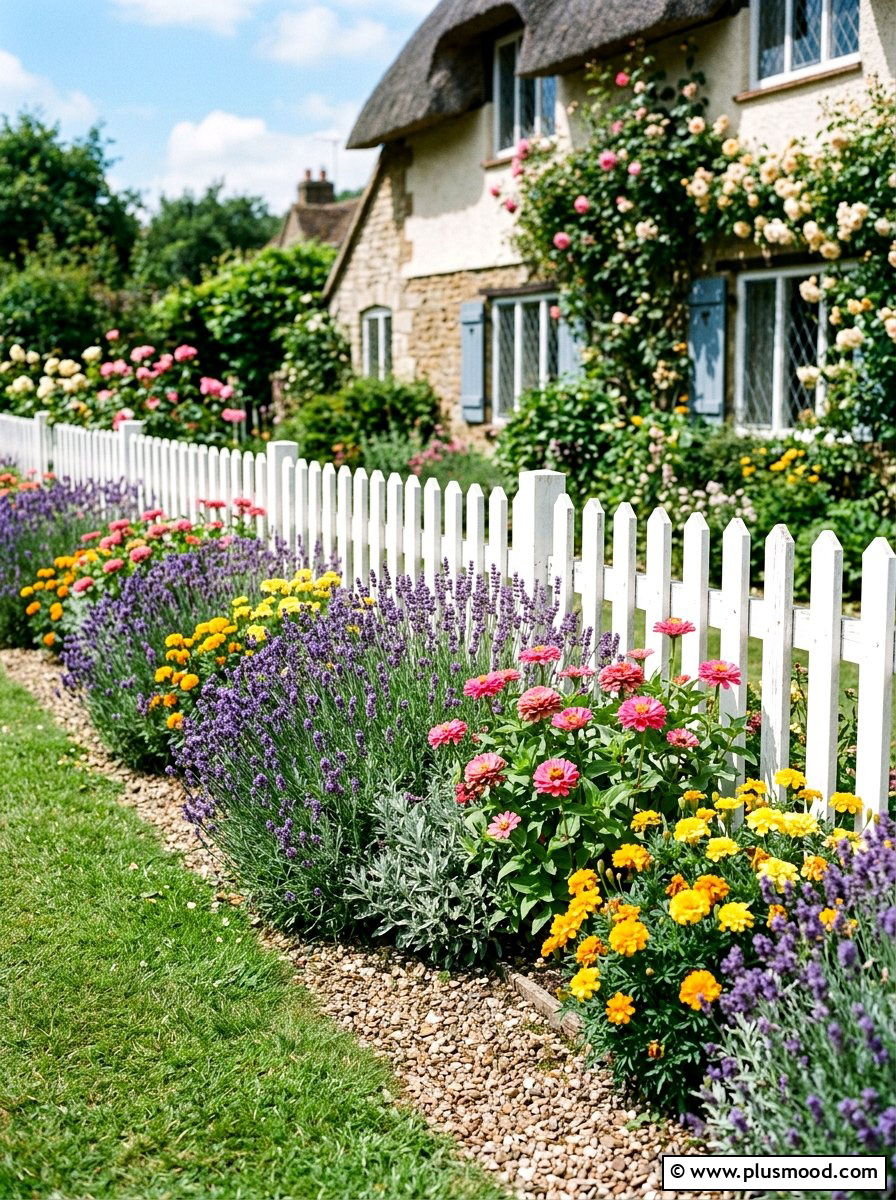 Colorful Flower Border - 25 small backyard ideas for townhomes