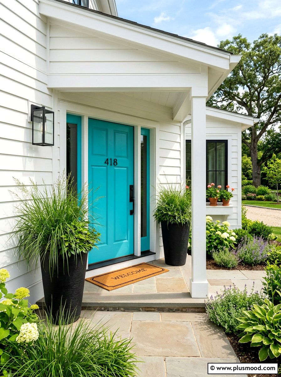 Colorful Front Door Paint - 25 summer front porch entryway ideas