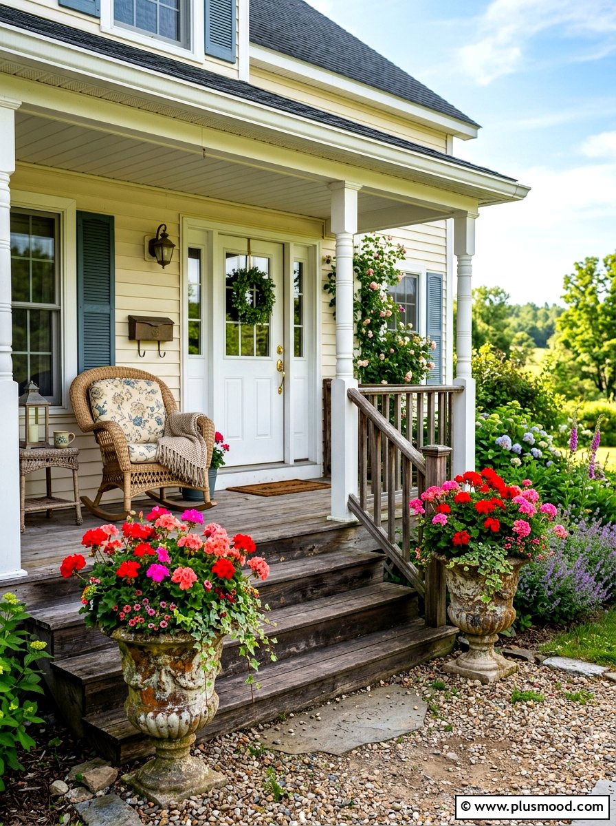 Colorful Geranium Mix - 25 summer patio planter ideas