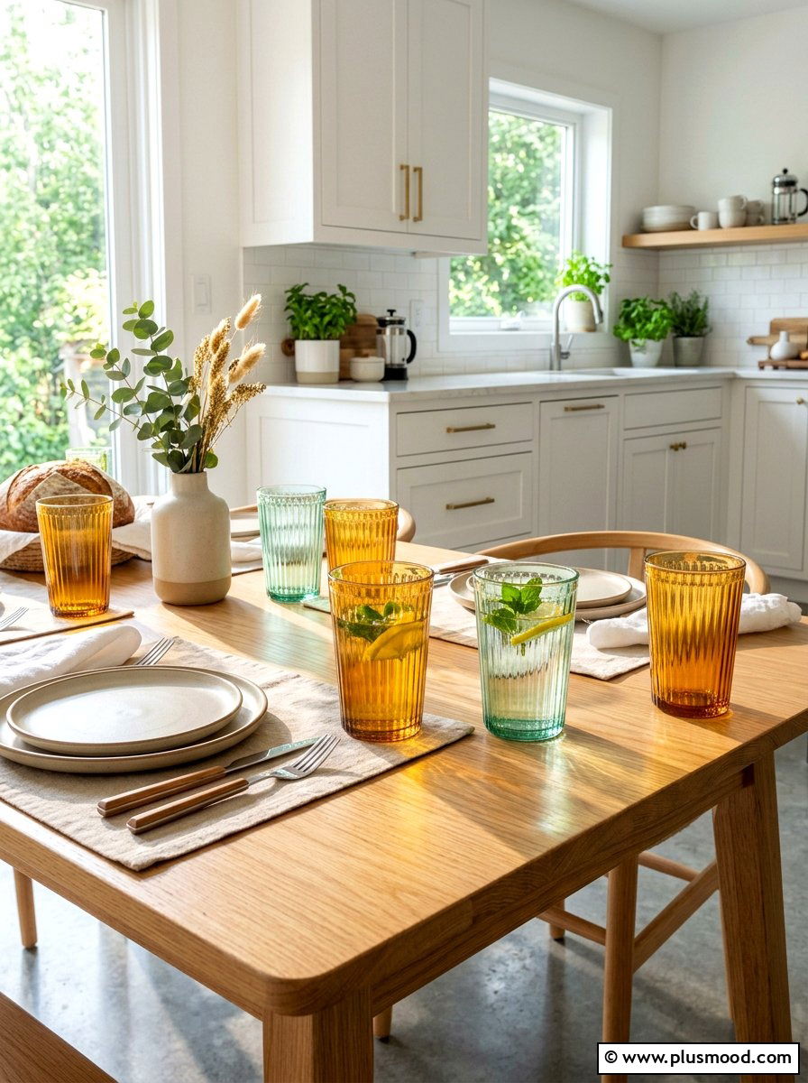 Colorful Glass Tumblers - 25 summer kitchen accessories ideas