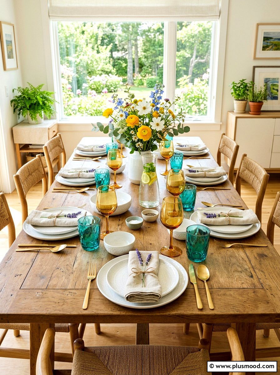 Colorful Glassware - 25 summer home makeover ideas
