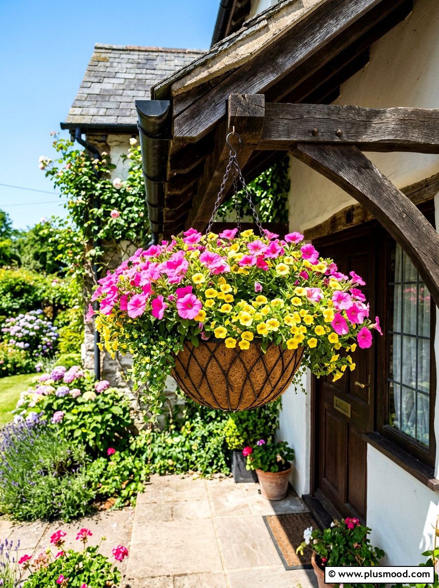 Colorful Hanging Basket - 25 summer cottage landscaping ideas