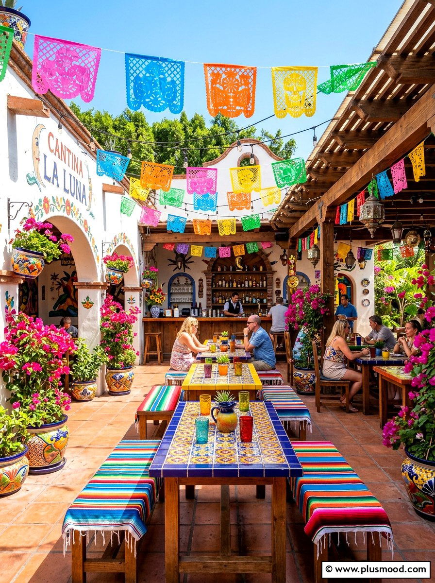 Colorful Mexican Cantina - 25 summer outdoor lounge party ideas
