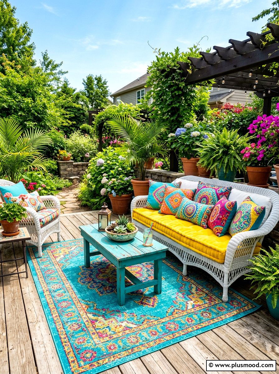 Colorful Outdoor Patio Decor - 25 summer apartment patio ideas
