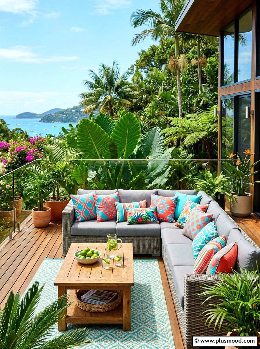 Colorful Patio Pillows - 25 easy summer patio decorating ideas