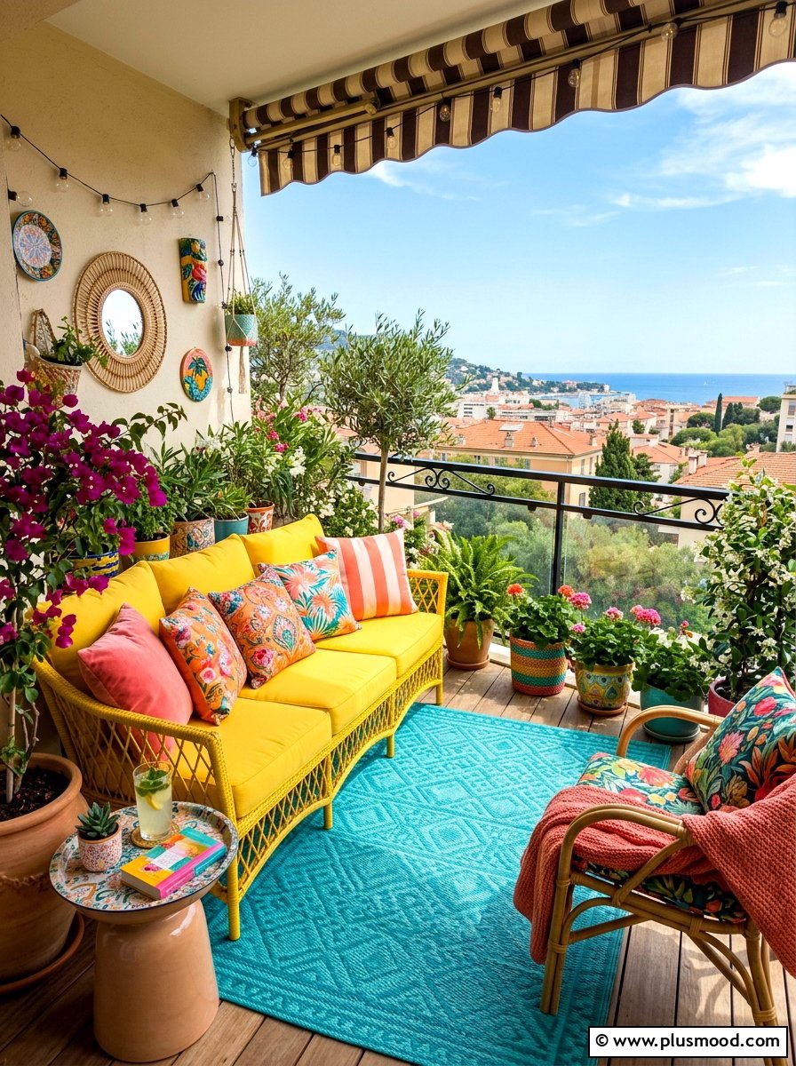 Colorful Summer Balcony Lounge Decor - 25 summer balcony lounge ideas