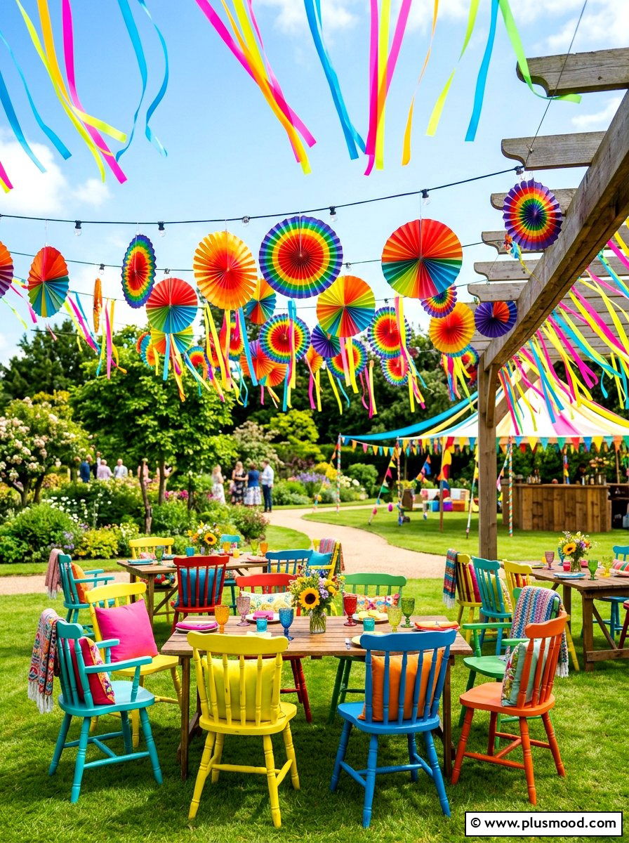 Colorful Summer Party Zone - 25 summer picnic backyard ideas
