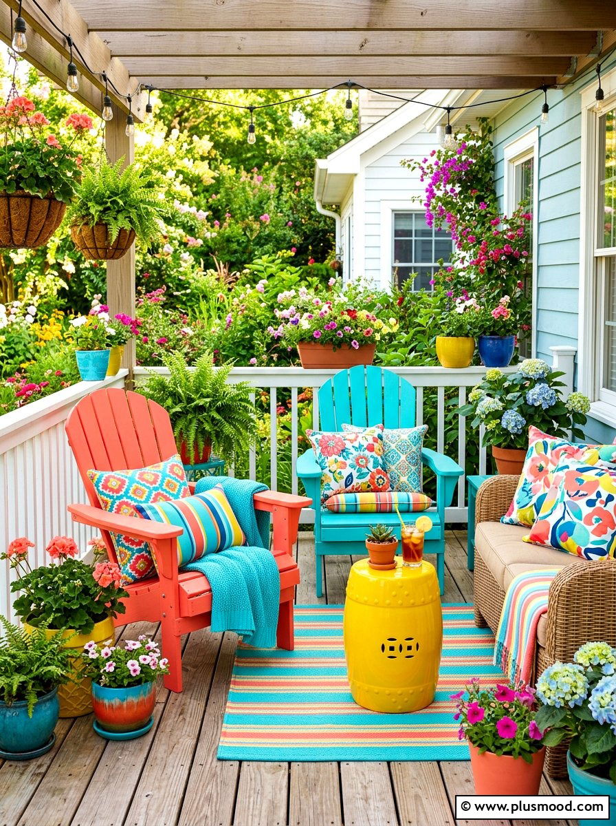 Colorful Summer Porch Furniture - 25 summer front porch ideas