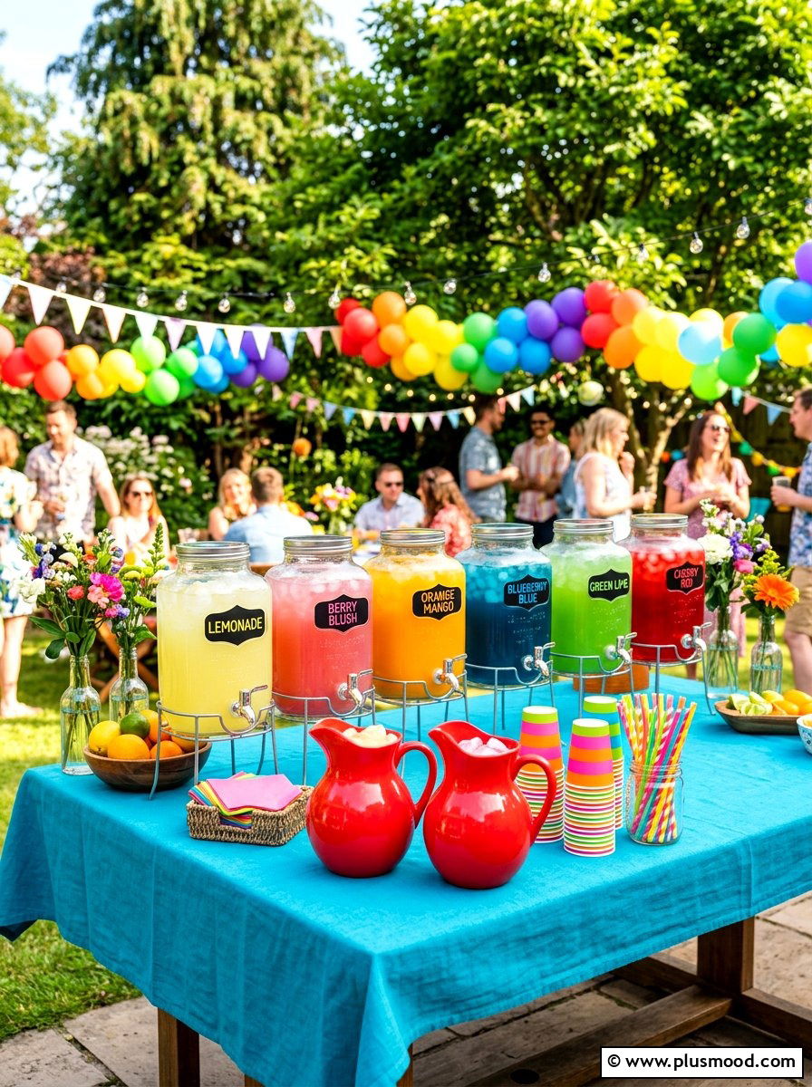 Colorful Summer Table - 25 summer lemonade bar ideas