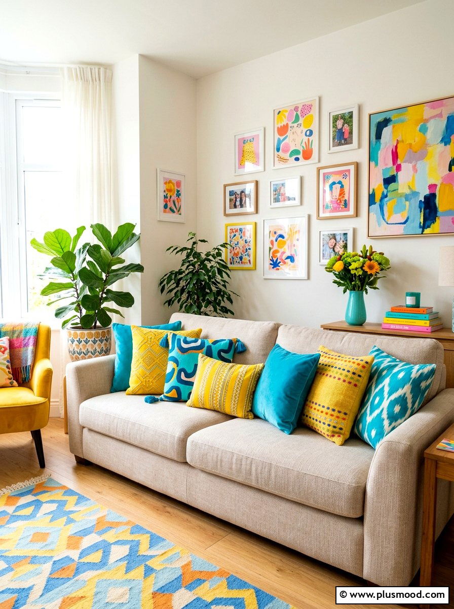 Colorful Throw Pillow - 25 summer interior decor ideas