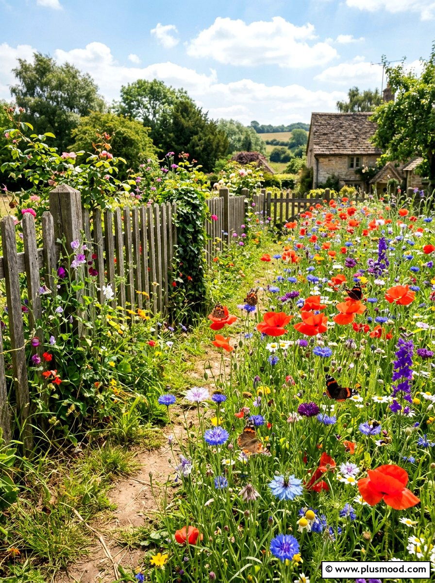 Colorful Wildflower Garden Patch - 25 small backyard ideas with flower beds
