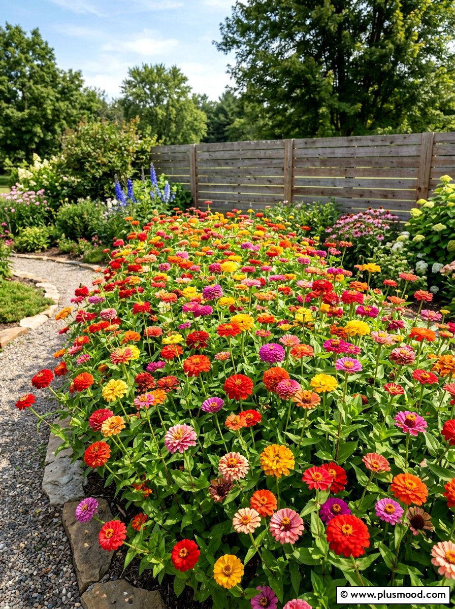 Colorful Zinnias Patch - 25 small backyard ideas with butterfly garden
